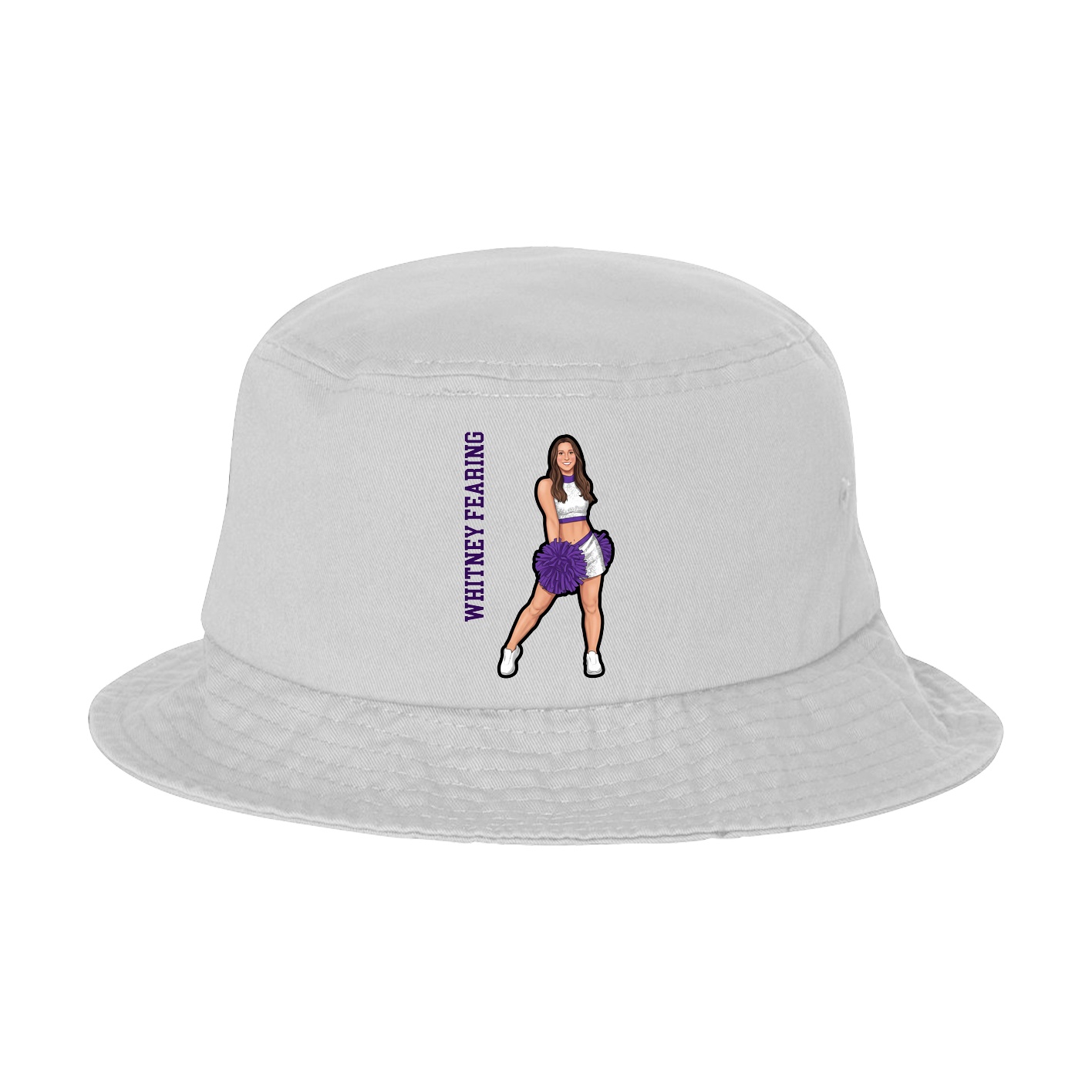 Bucket Cap — Name Vertical in White