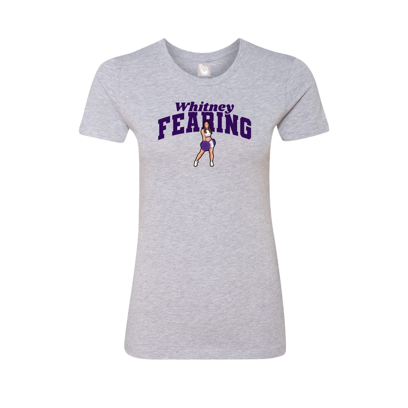 Fitted Women's Tee — Signature Arch in Grey