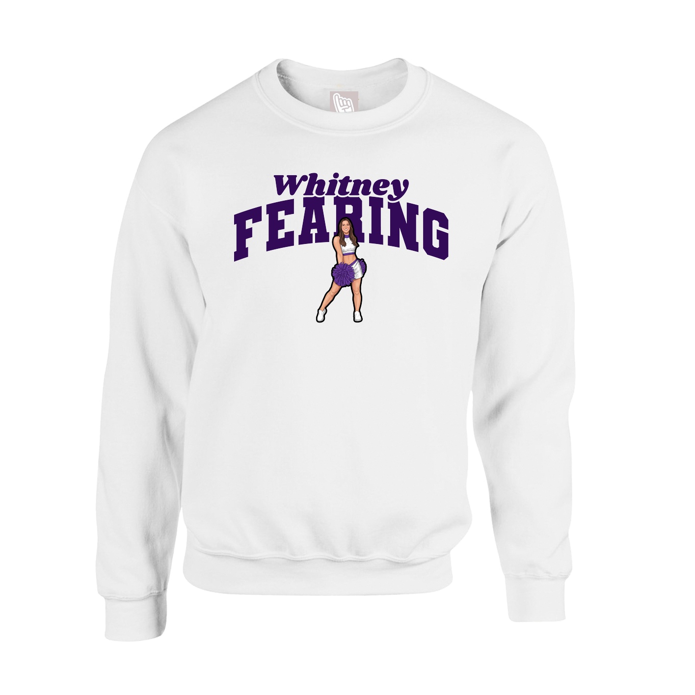 Fleece Crew — Signature Arch in White