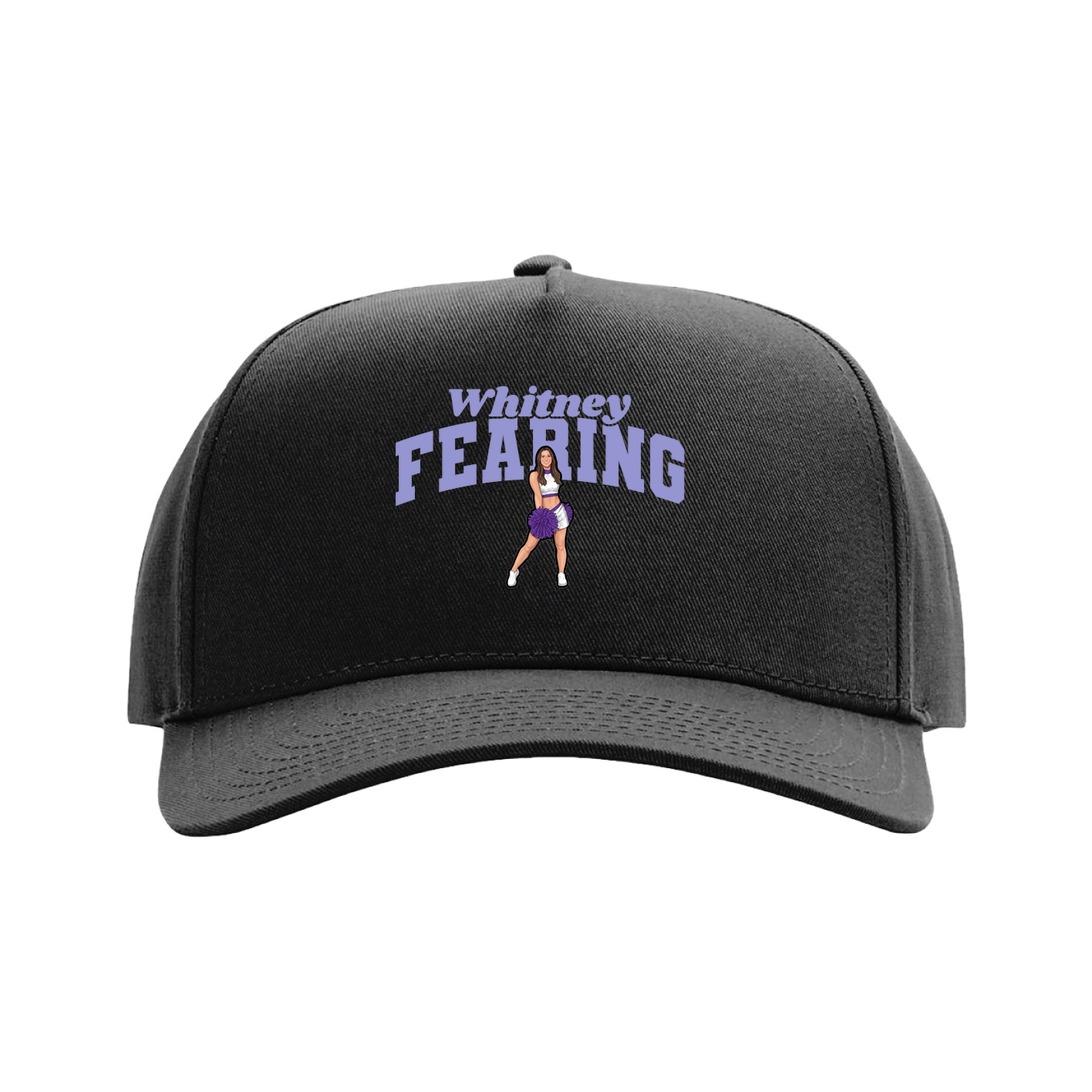 Full Fabric Five-Panel Champ Cap — Signature Arch in Black