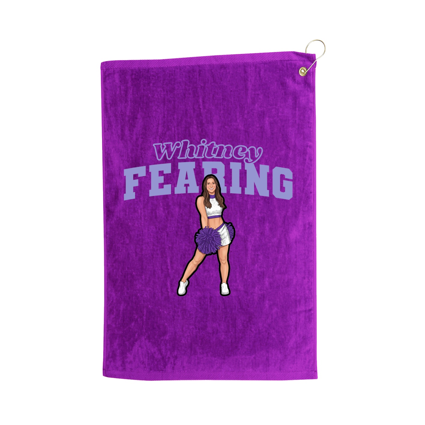 Golf Towel — Name Arch in Purple