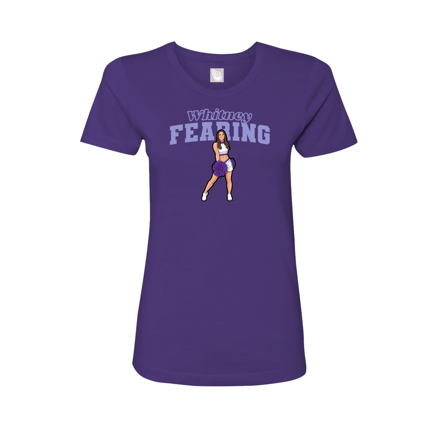 Fitted Women's Tee — Name Arch in Purple