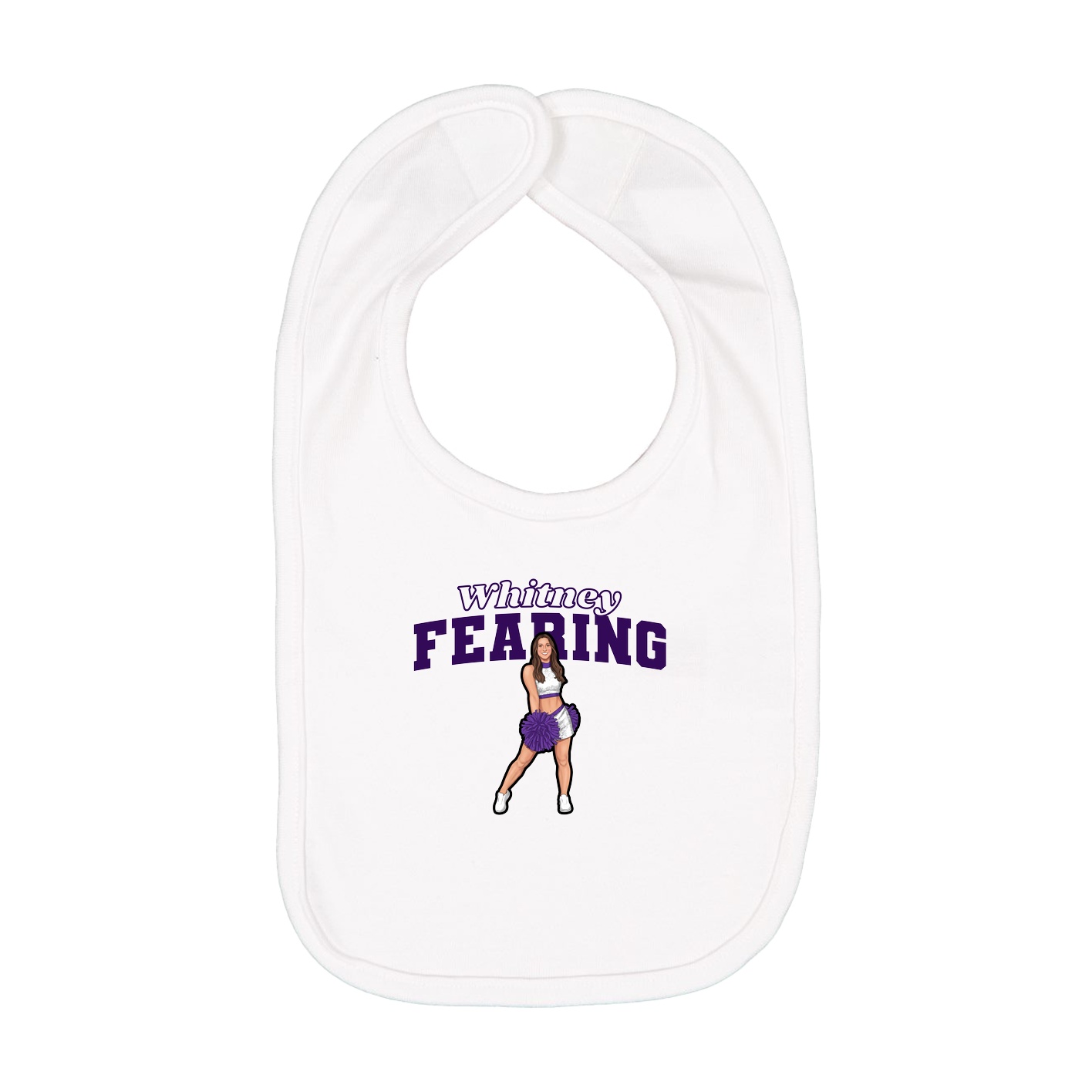 Infant Bib — Name Arch in White