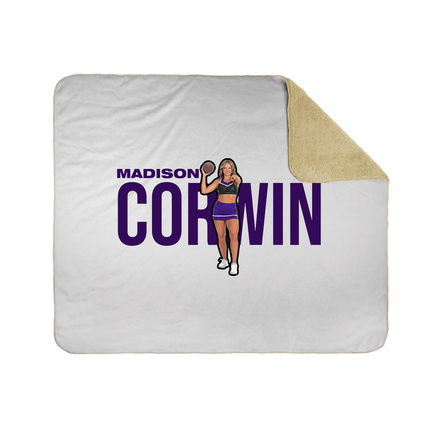 Throw Blanket — Player Name in White