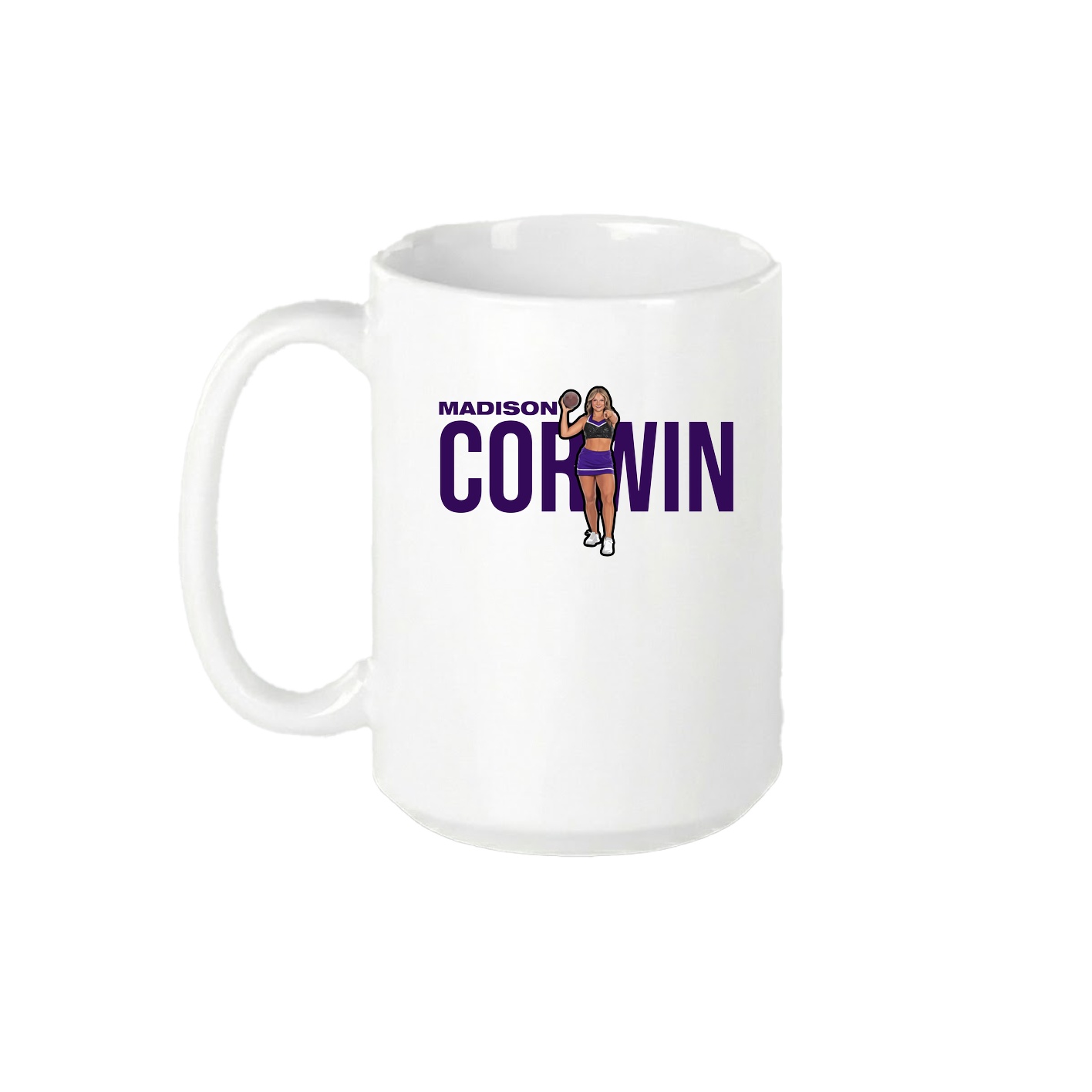 15oz Coffee Mug — Player Name in White