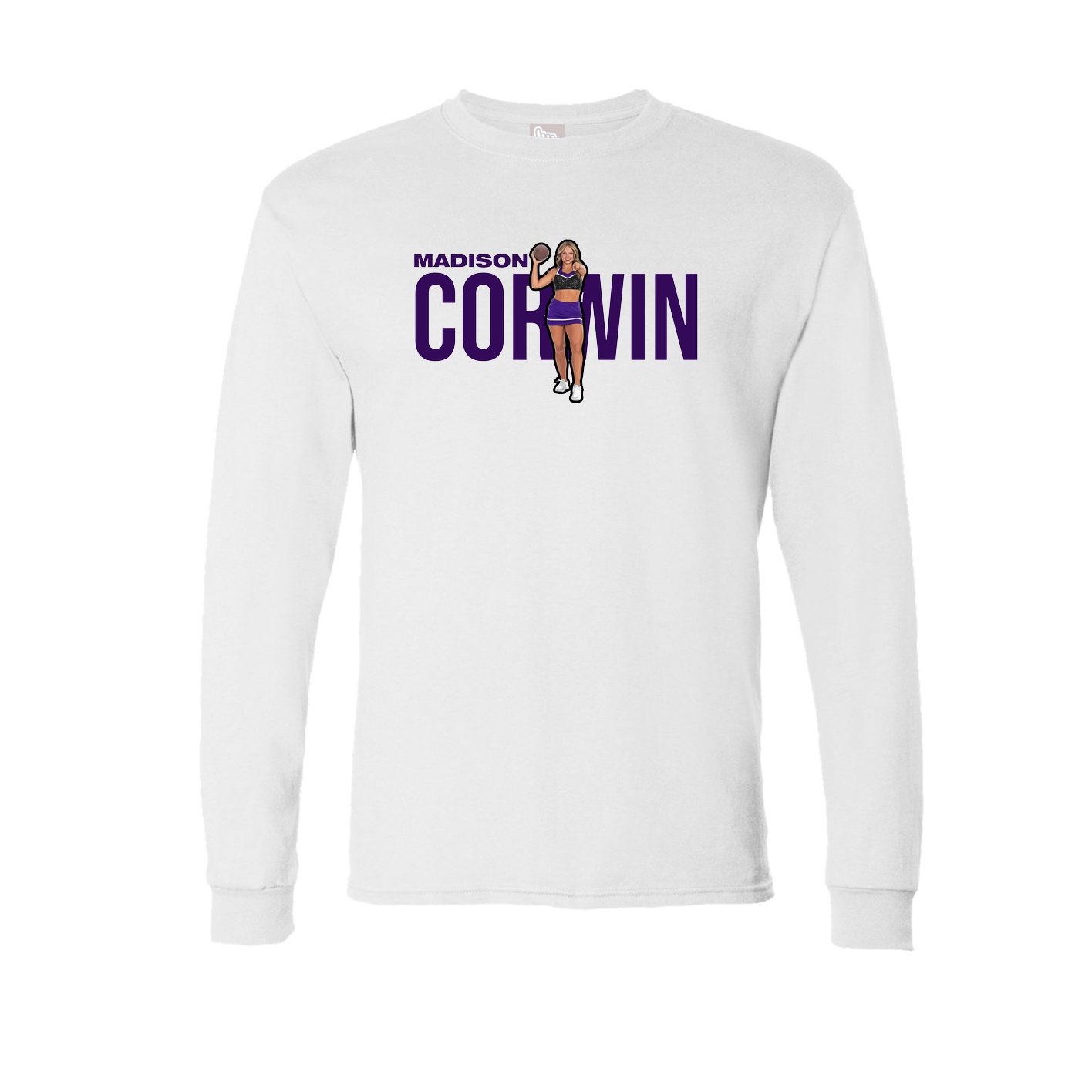 Long Sleeve Tee — Player Name in White