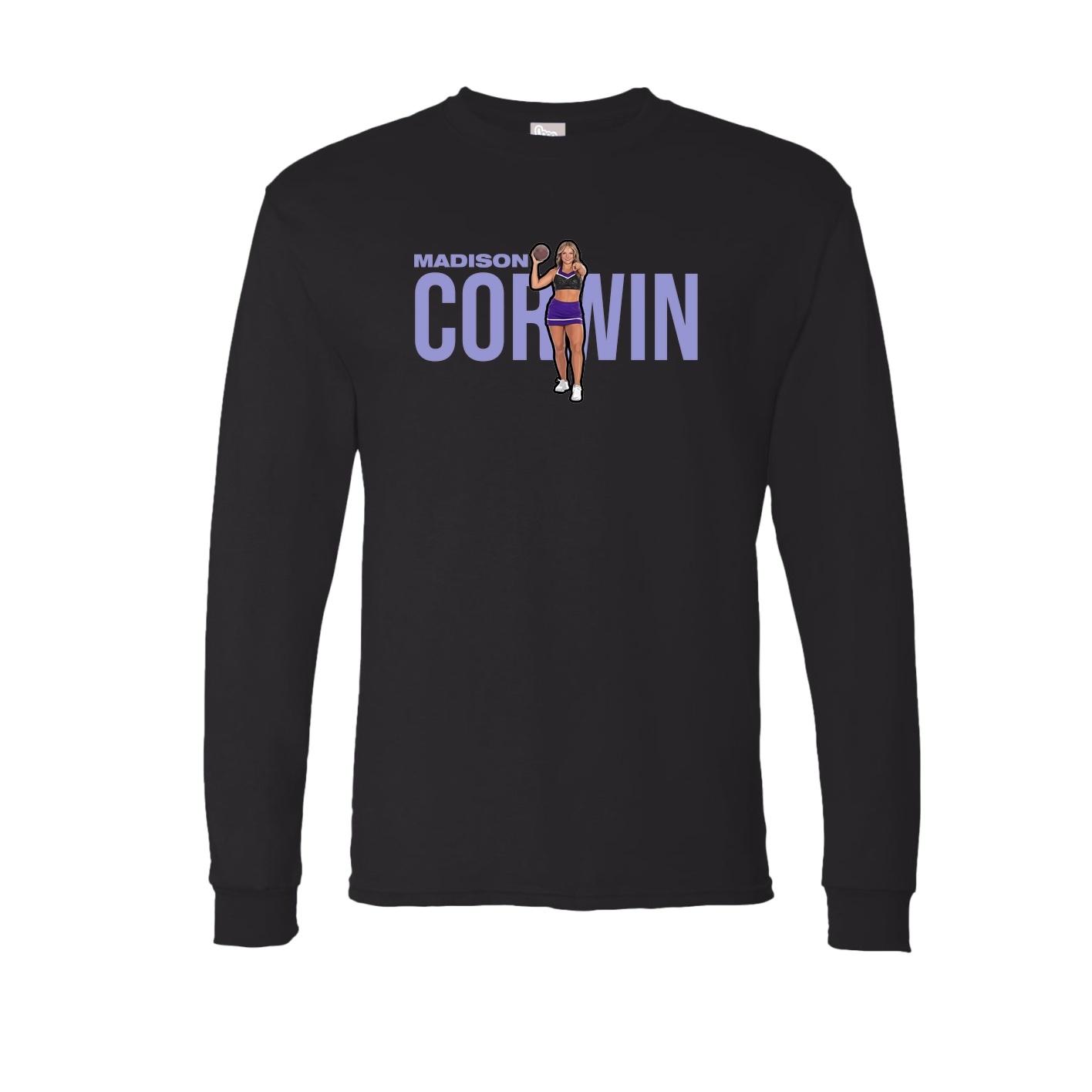Long Sleeve Tee — Player Name in Black