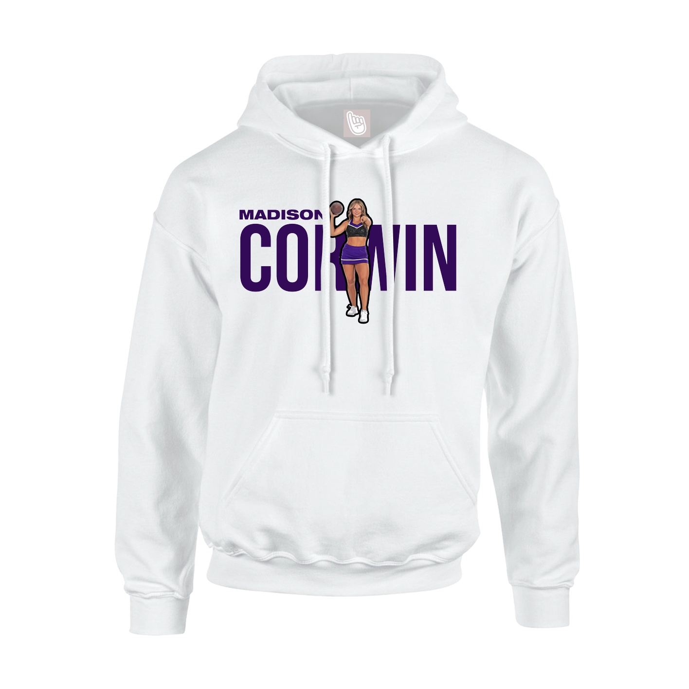 Youth Hoodie — Player Name in White