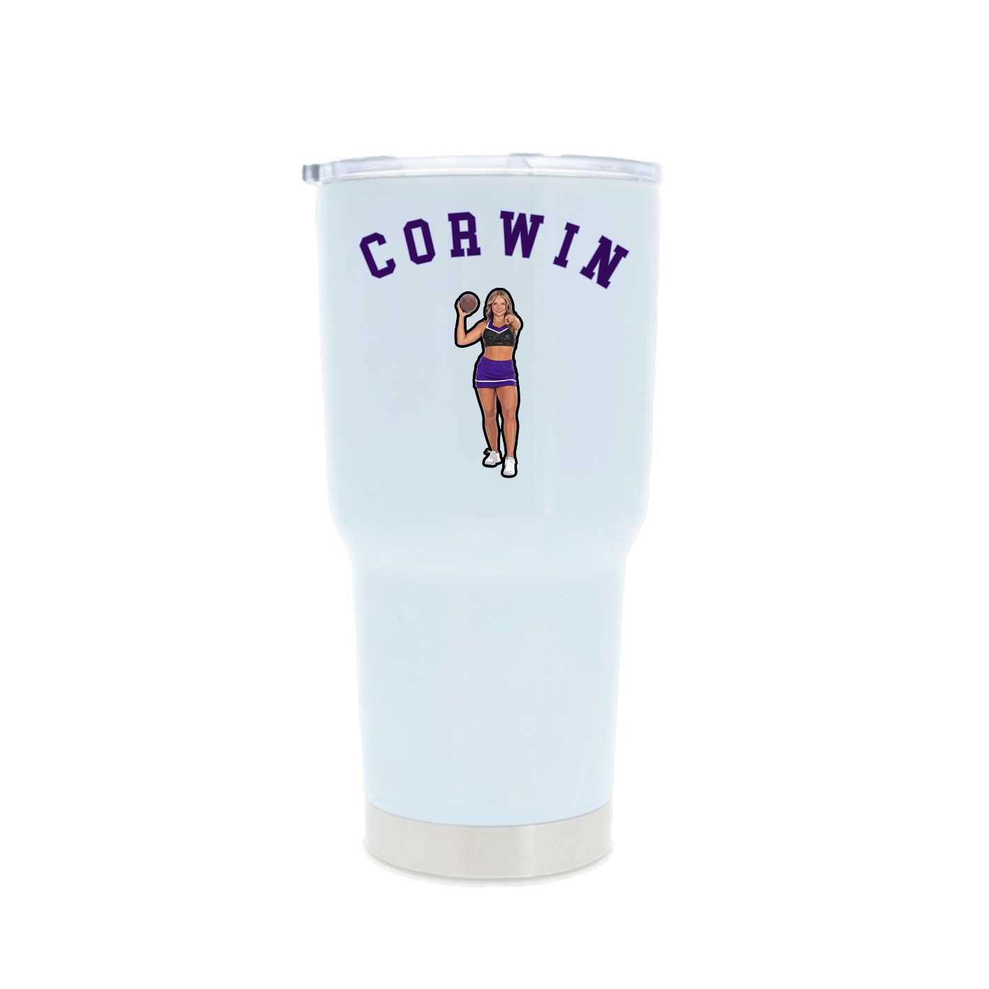 30oz Stainless Steel Tumbler — Shirsey Arch in White