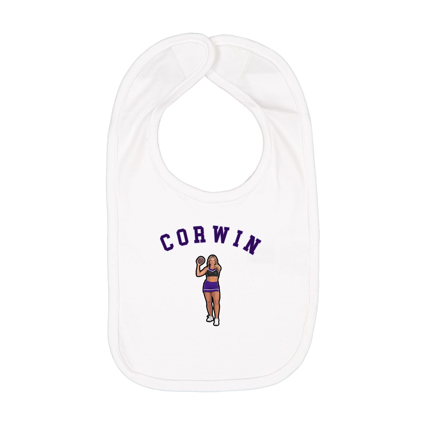 Infant Bib — Shirsey Arch in White