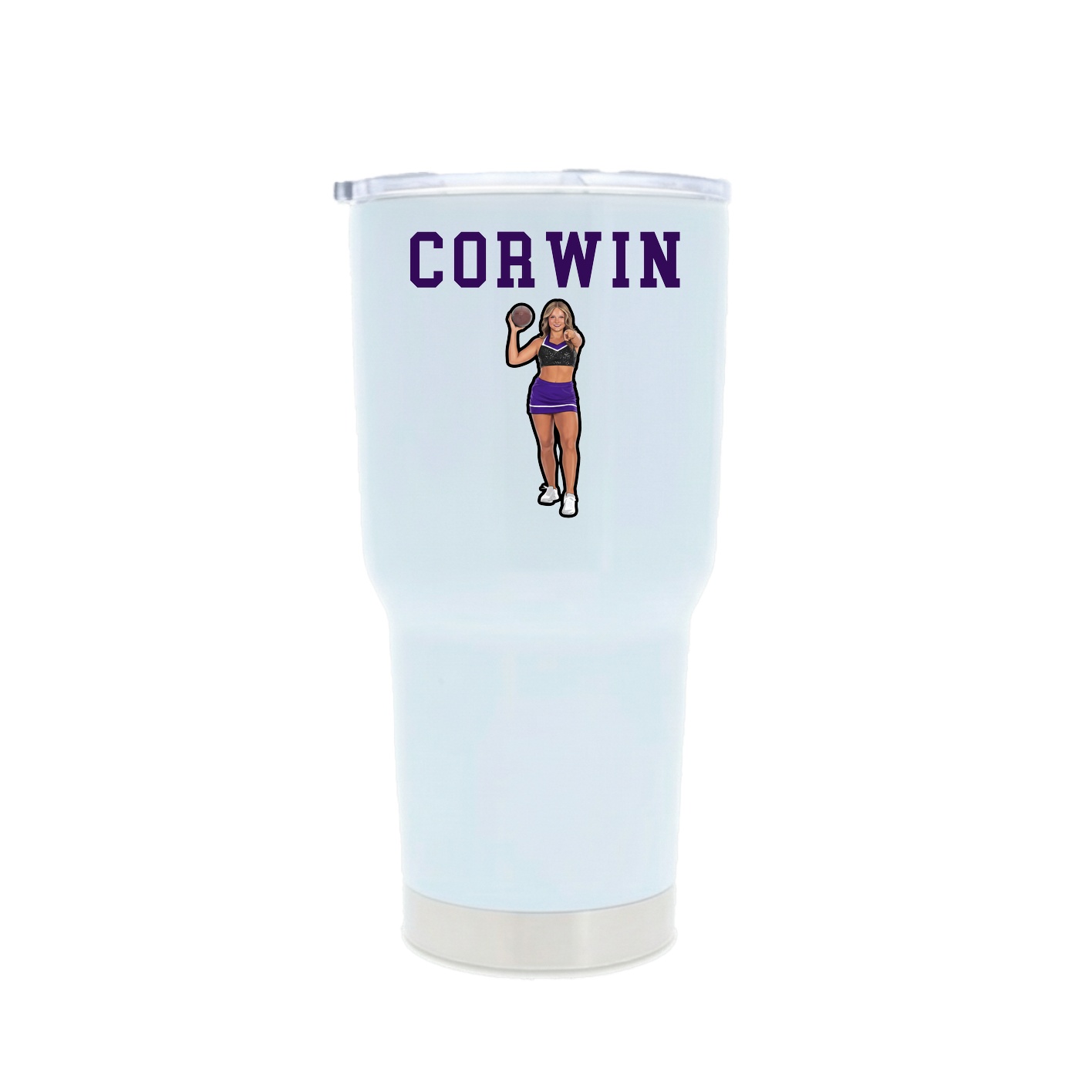 30oz Stainless Steel Tumbler — Shirsey in White