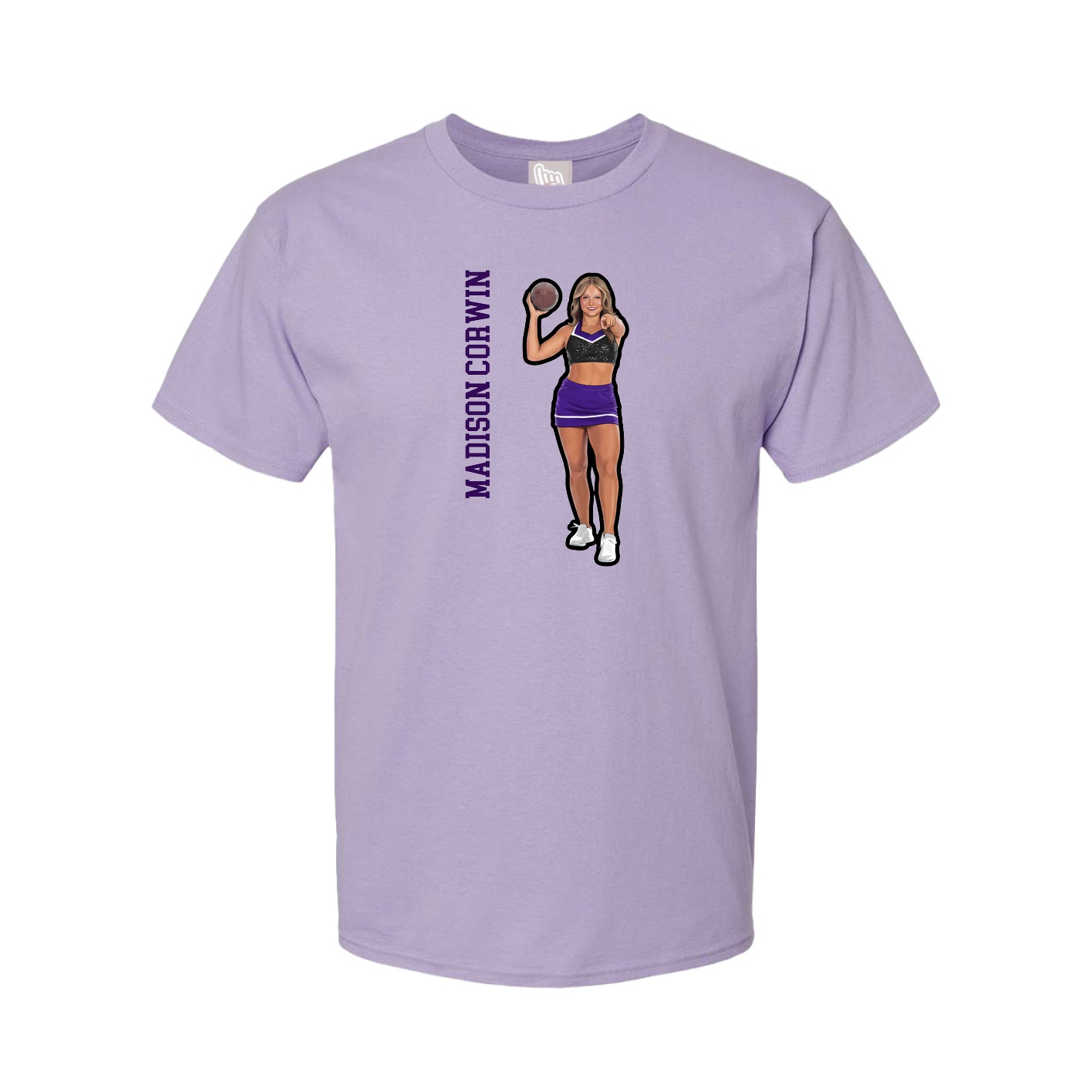 Youth Tee — Name Vertical in Purple