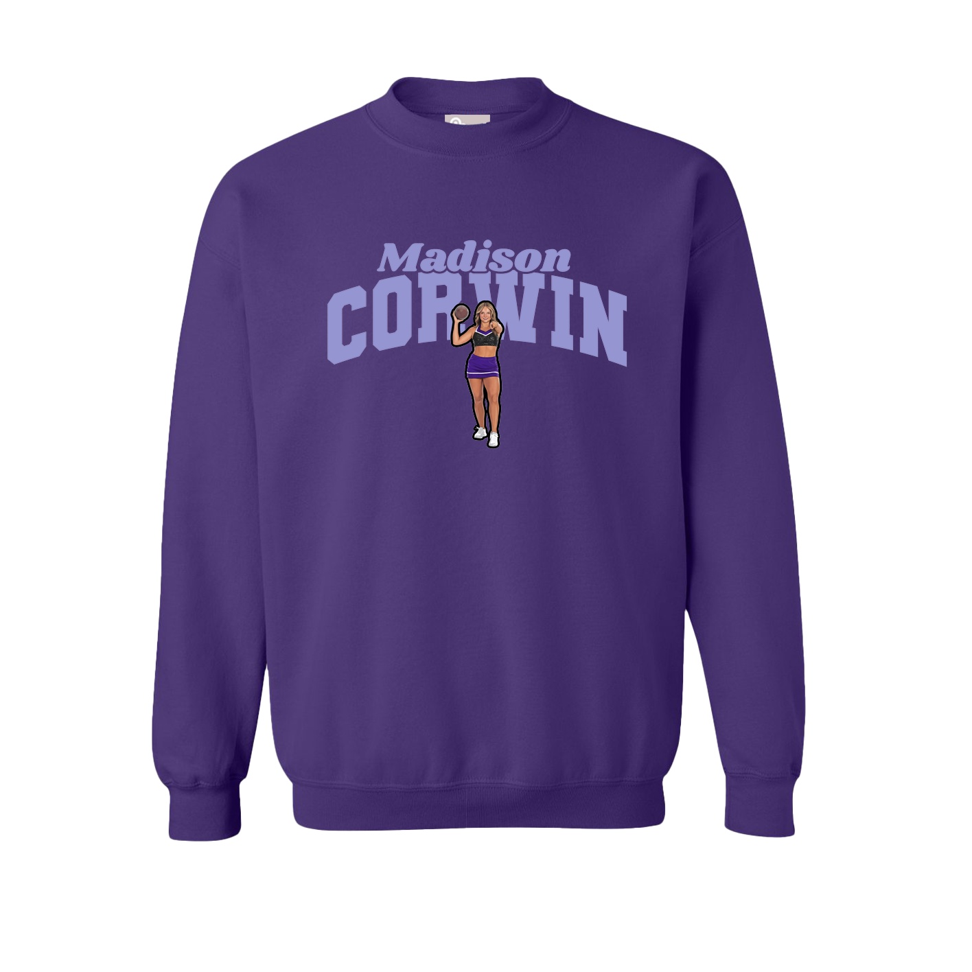Fleece Crew — Signature Arch in Purple