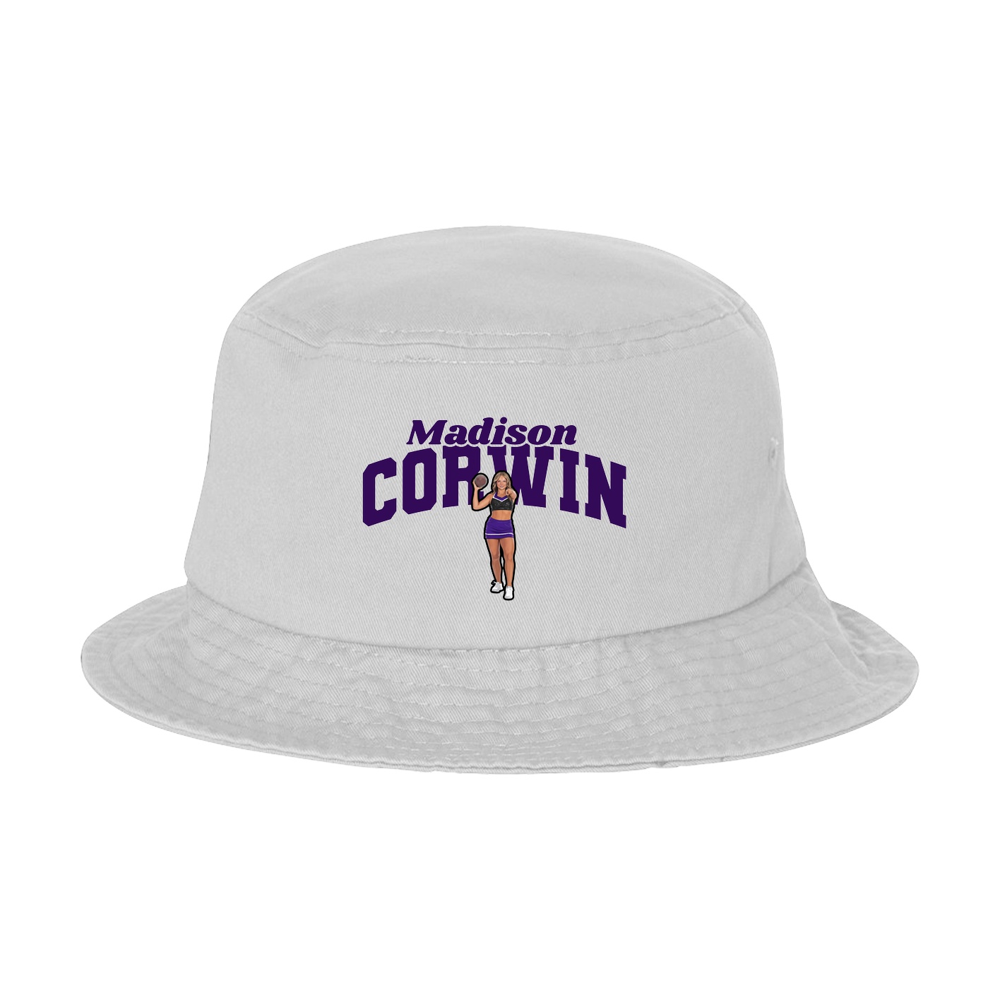 Bucket Cap — Signature Arch in White
