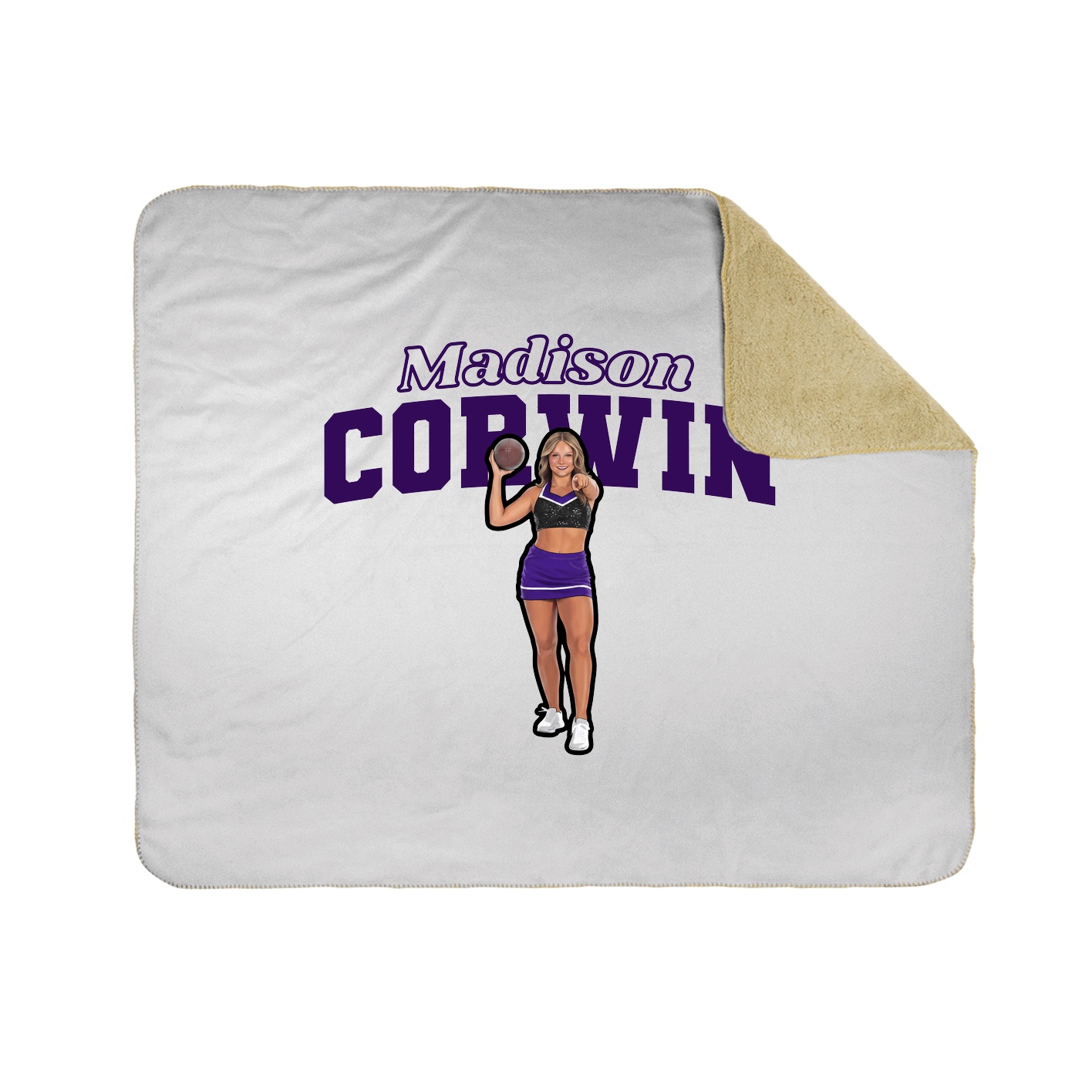 Throw Blanket — Name Arch in White