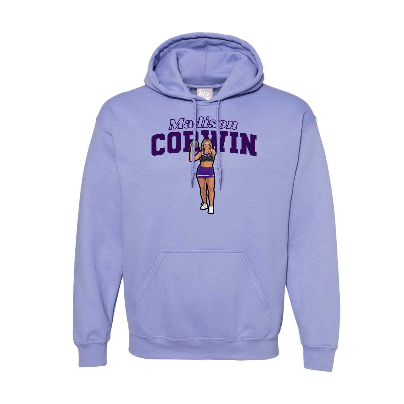 Hoodie — Name Arch in Purple