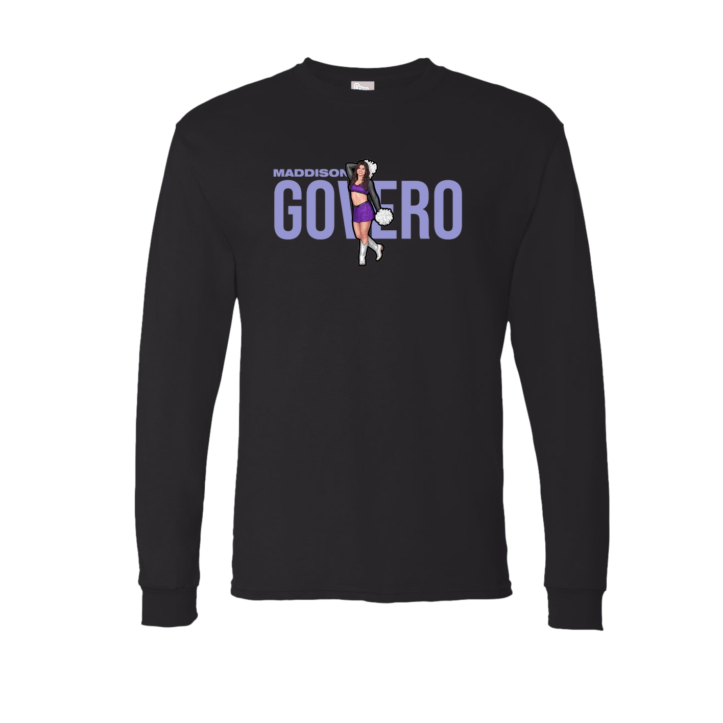 Long Sleeve Tee — Player Name in Black