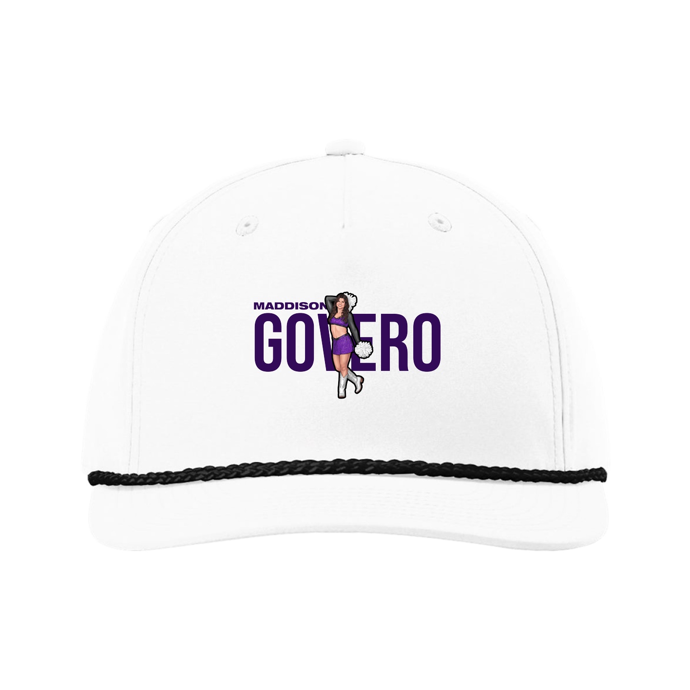 Five-Panel Classic Rope Cap — Player Name in White