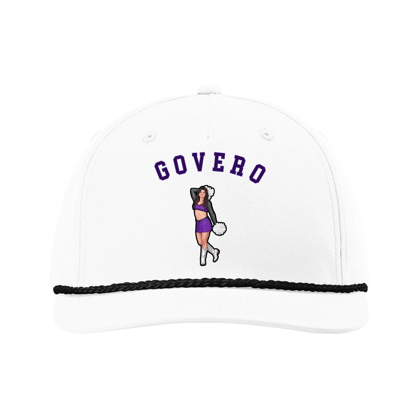 Five-Panel Classic Rope Cap — Shirsey Arch in White