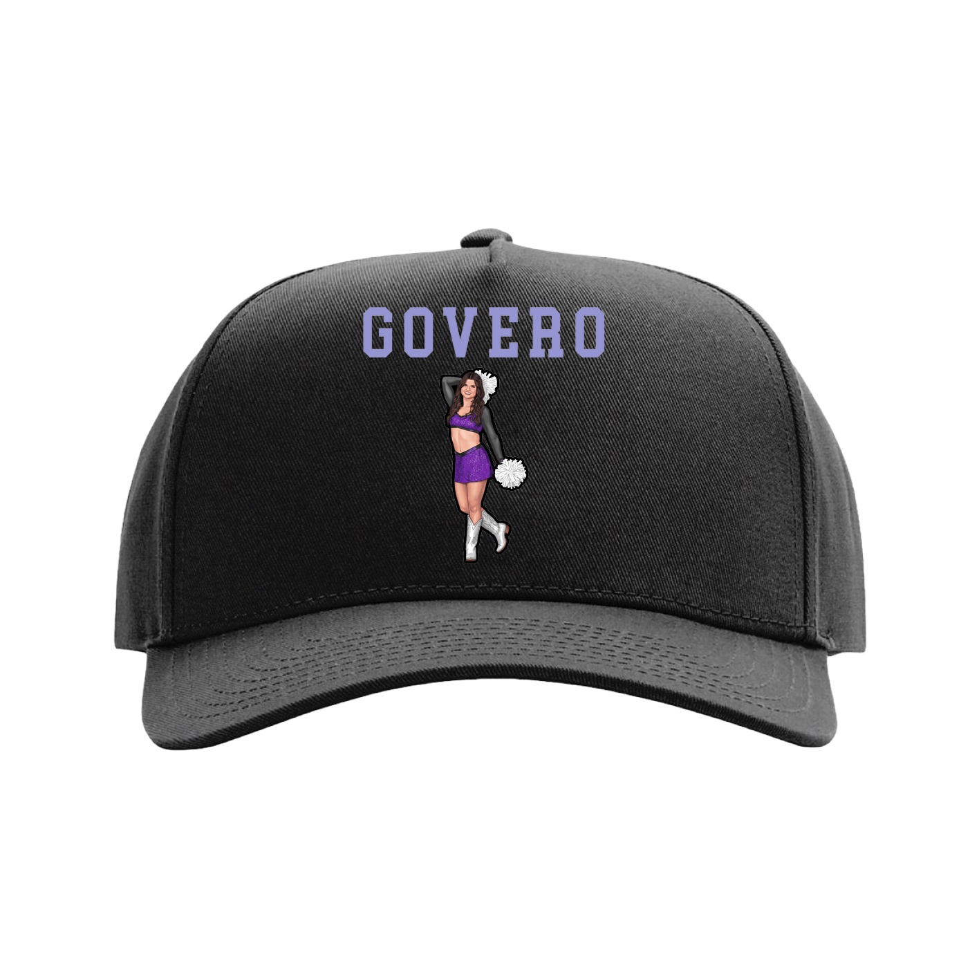Full Fabric Five-Panel Champ Cap — Shirsey in Black