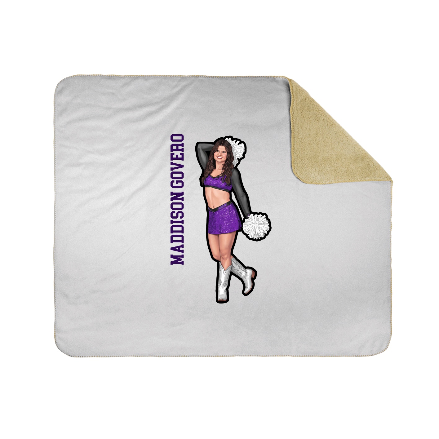 Throw Blanket — Name Vertical in White