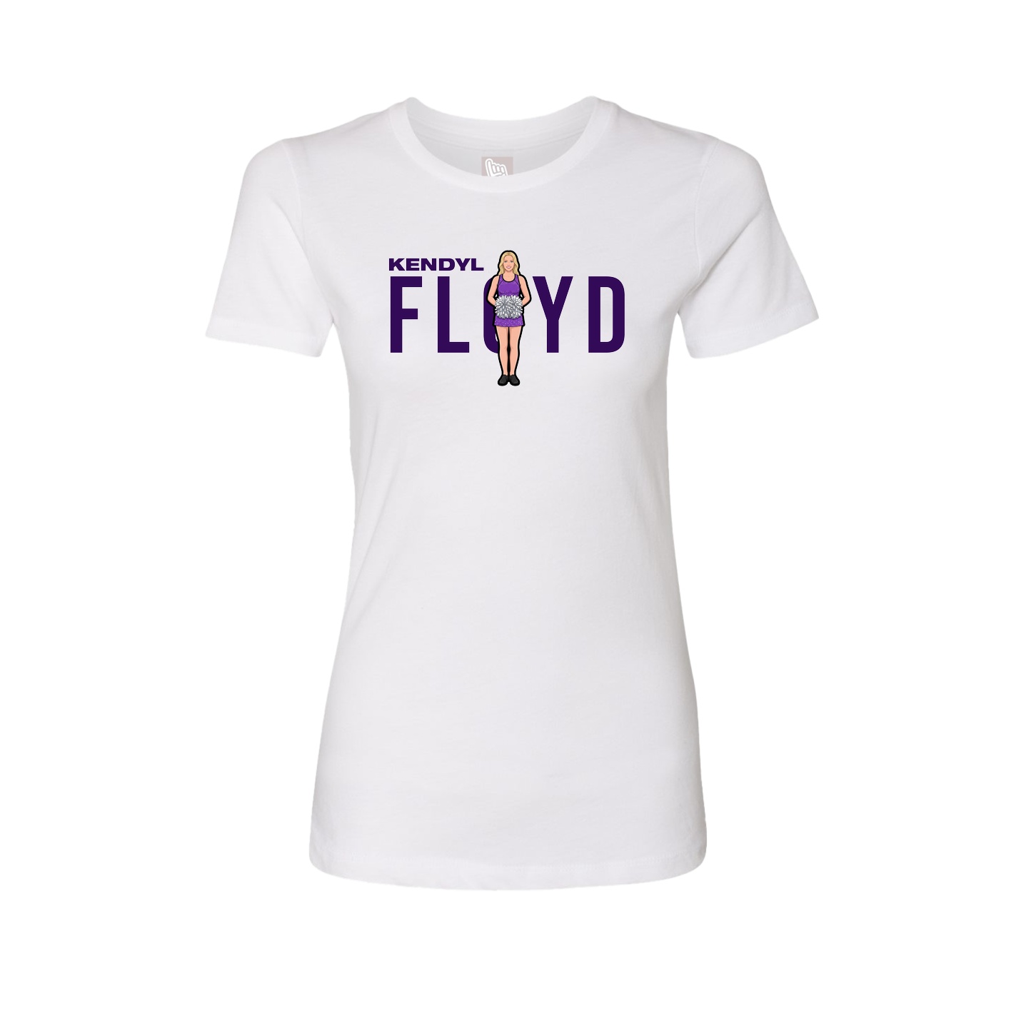 Fitted Women's Tee — Player Name in White