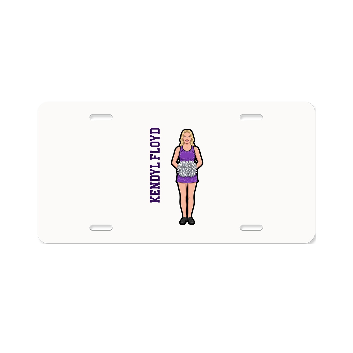 License Plate — Name Vertical in Classic