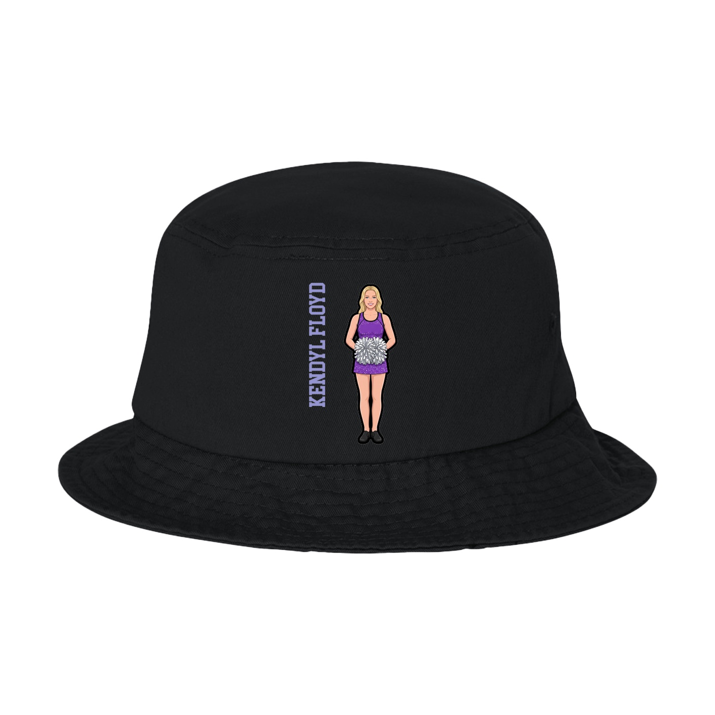 Bucket Cap — Name Vertical in Black