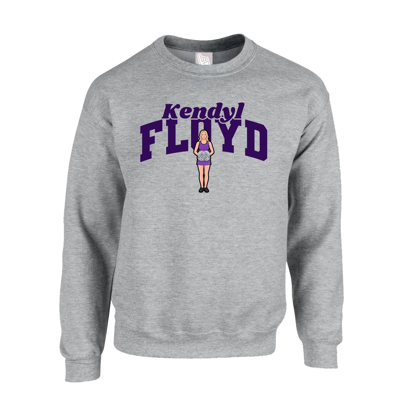 Fleece Crew — Signature Arch in Grey