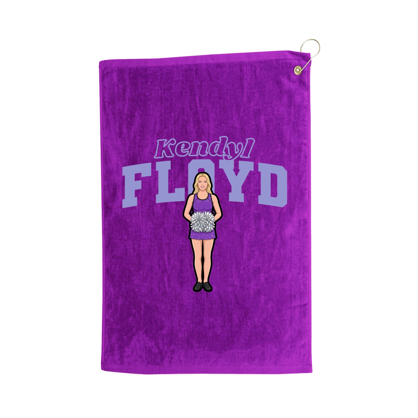 Golf Towel — Name Arch in Purple