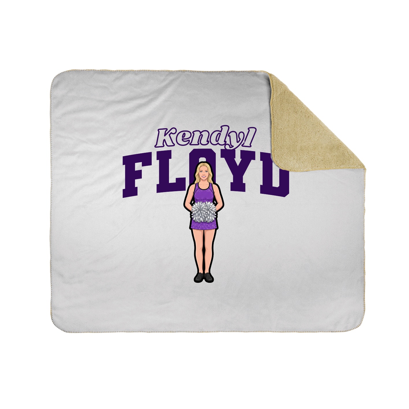 Throw Blanket — Name Arch in White