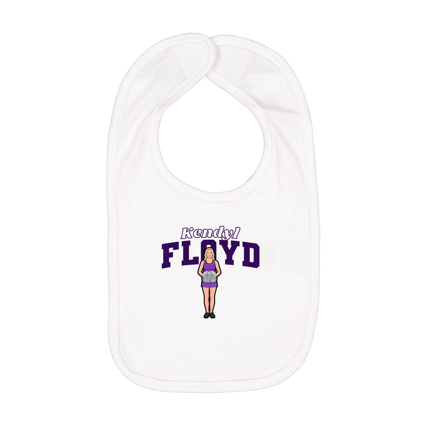 Infant Bib — Name Arch in White