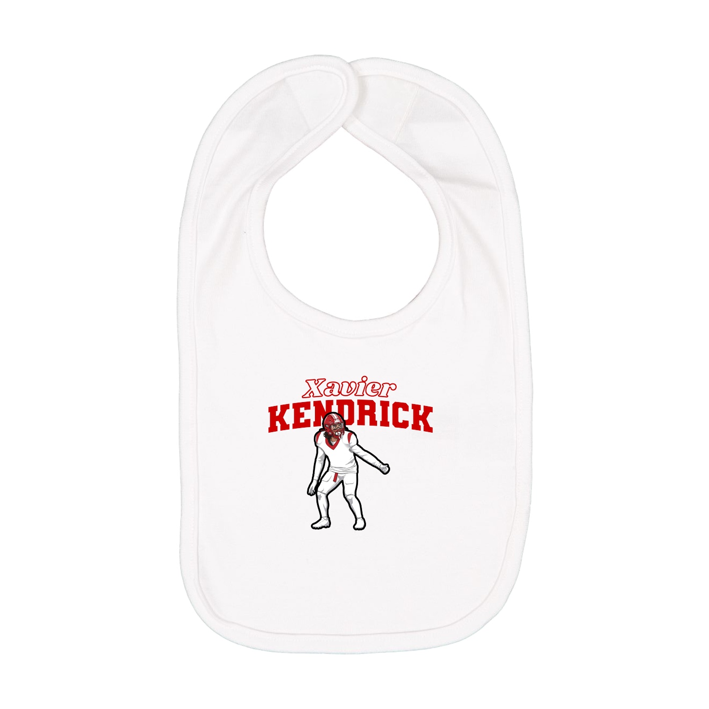 Infant Bib — Name Arch in White