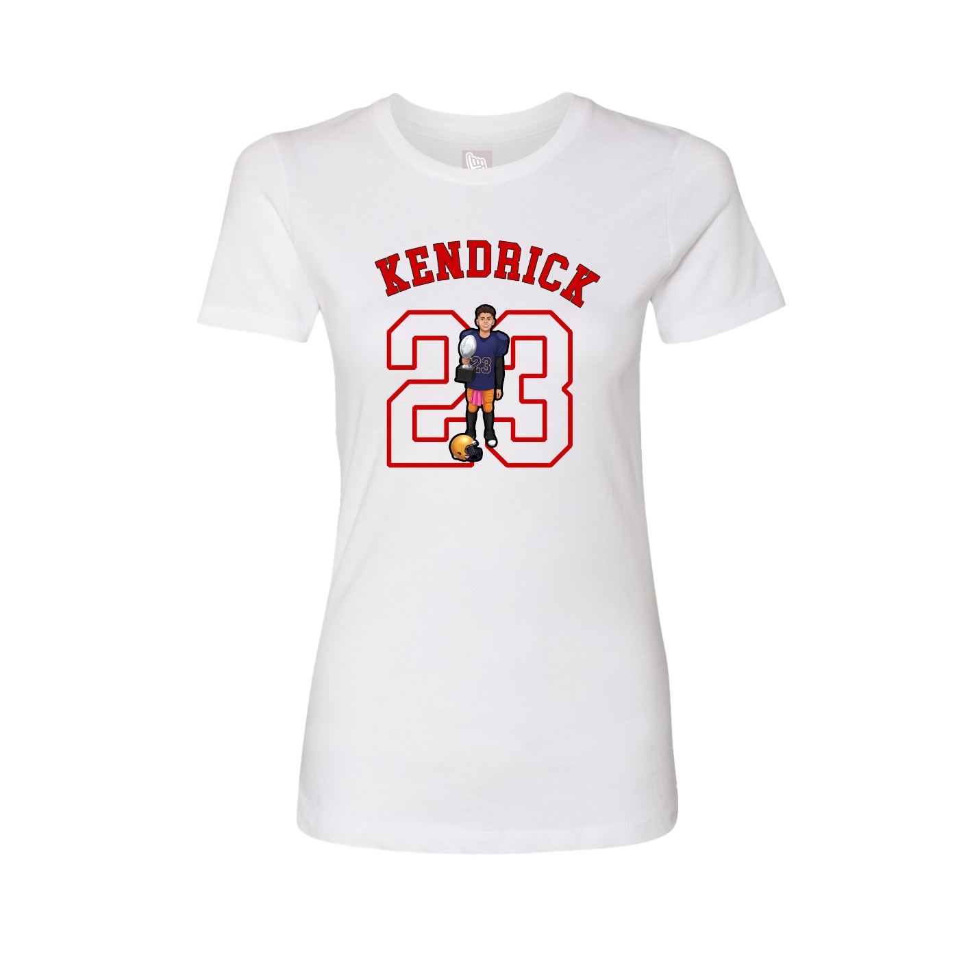 Fitted Women's Tee — Shirsey Arch in White