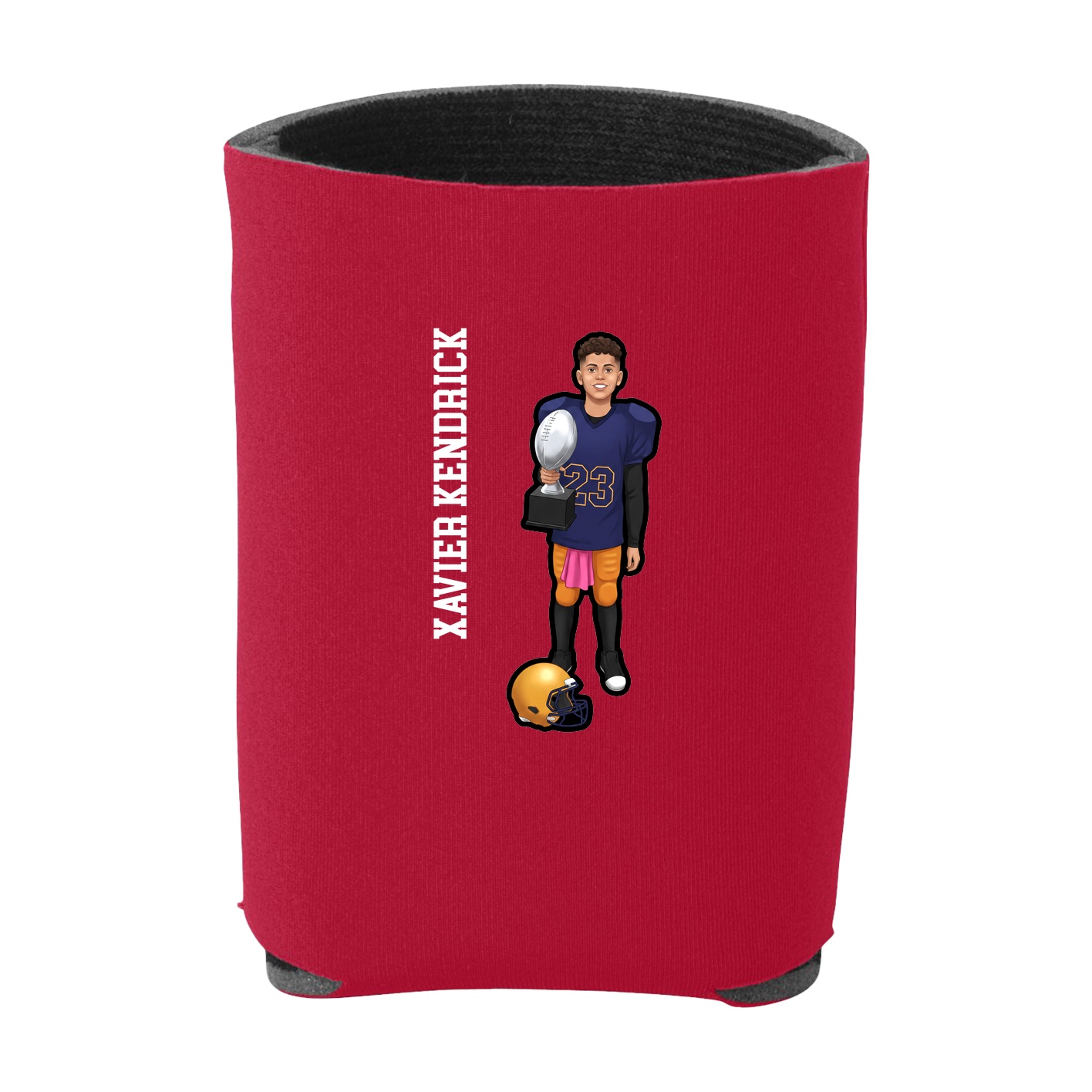 Can Holder — Name Vertical in Red