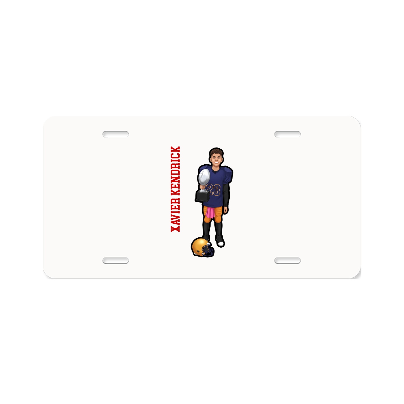 License Plate — Name Vertical in Classic