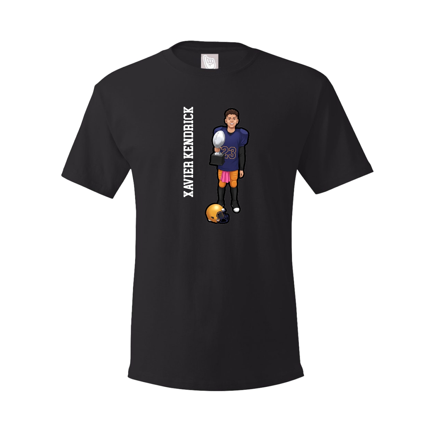 Youth Tee — Name Vertical in Black