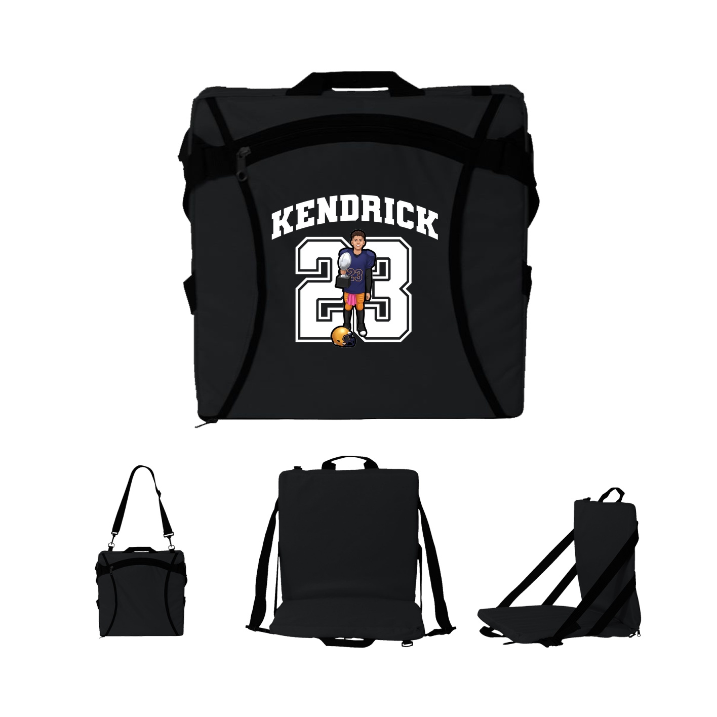 Folding Stadium Seat — Number in Black
