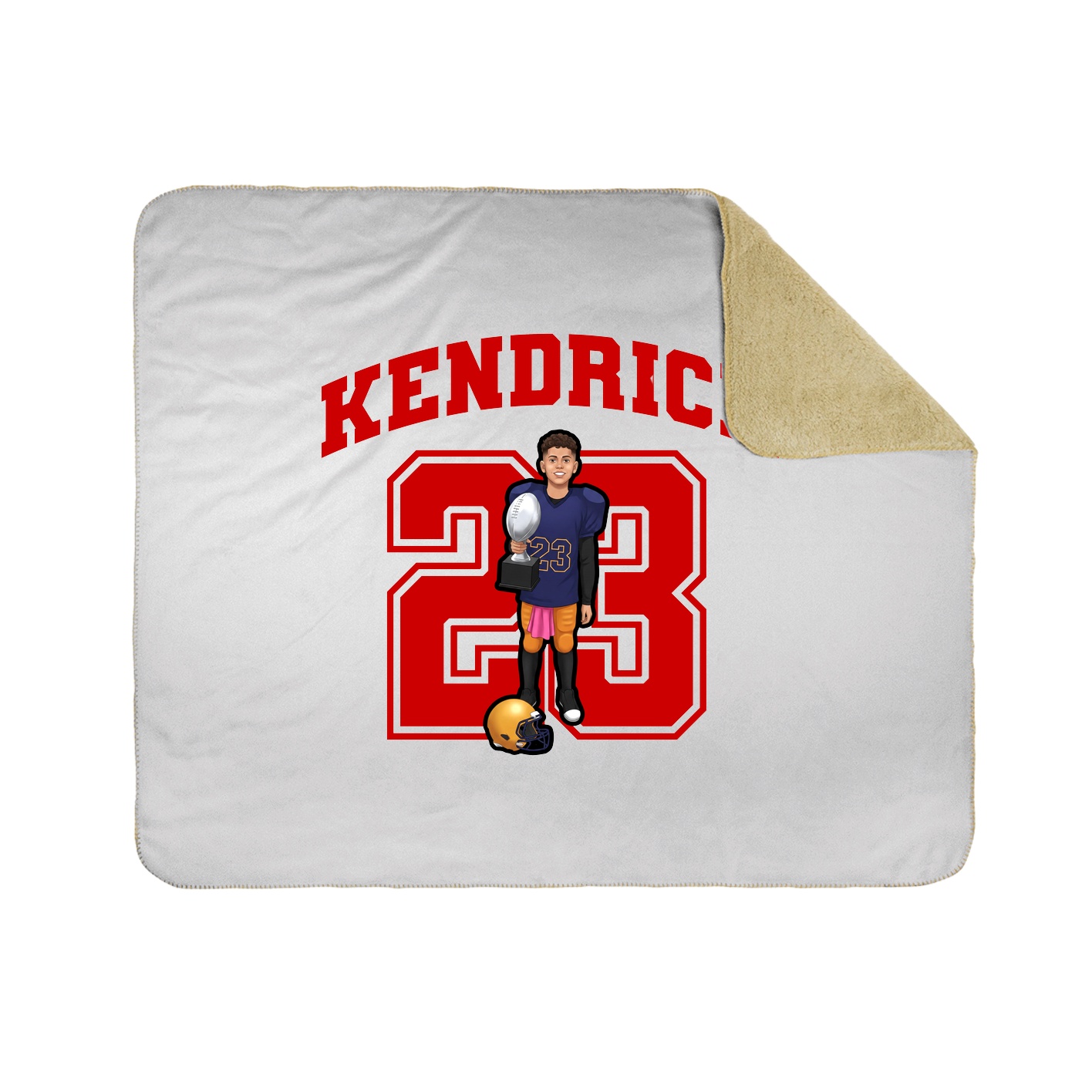 Throw Blanket — Number in White