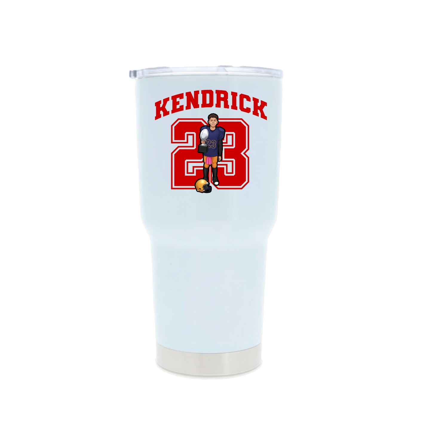 30oz Stainless Steel Tumbler — Number in White
