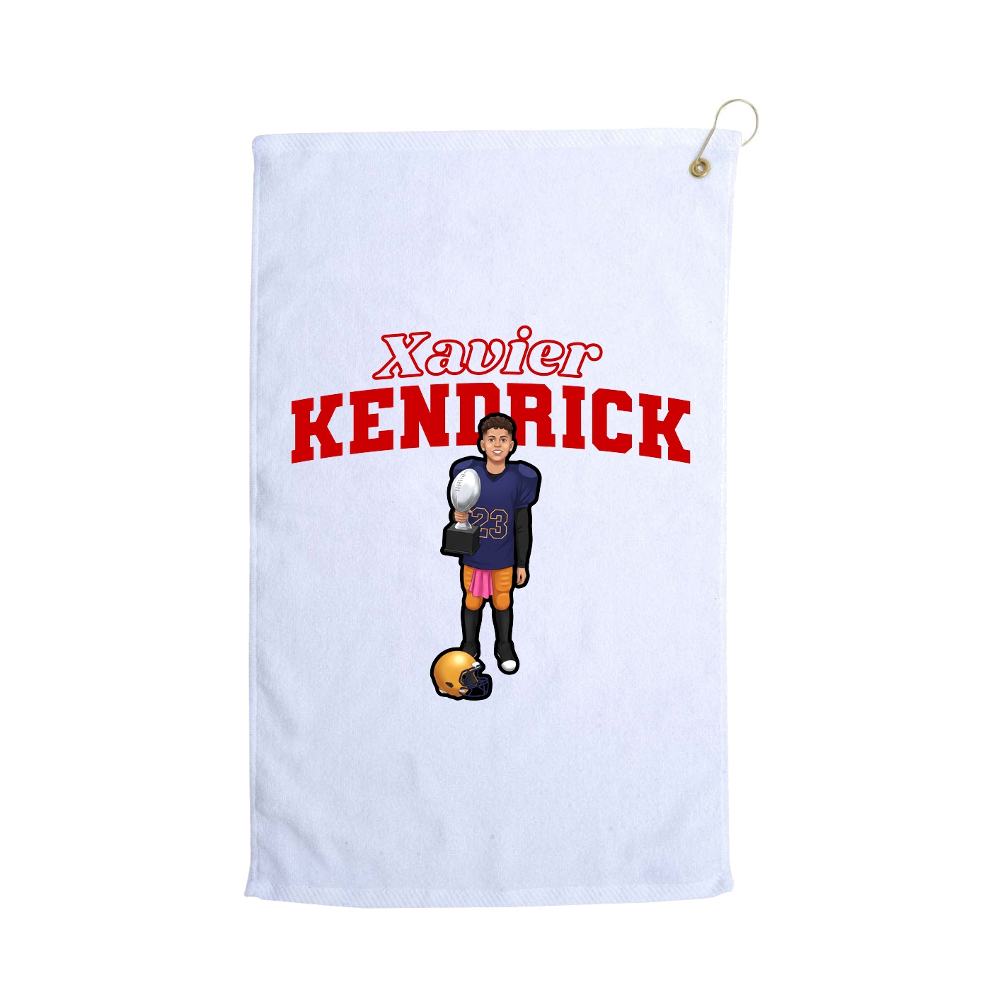 Golf Towel — Name Arch in White