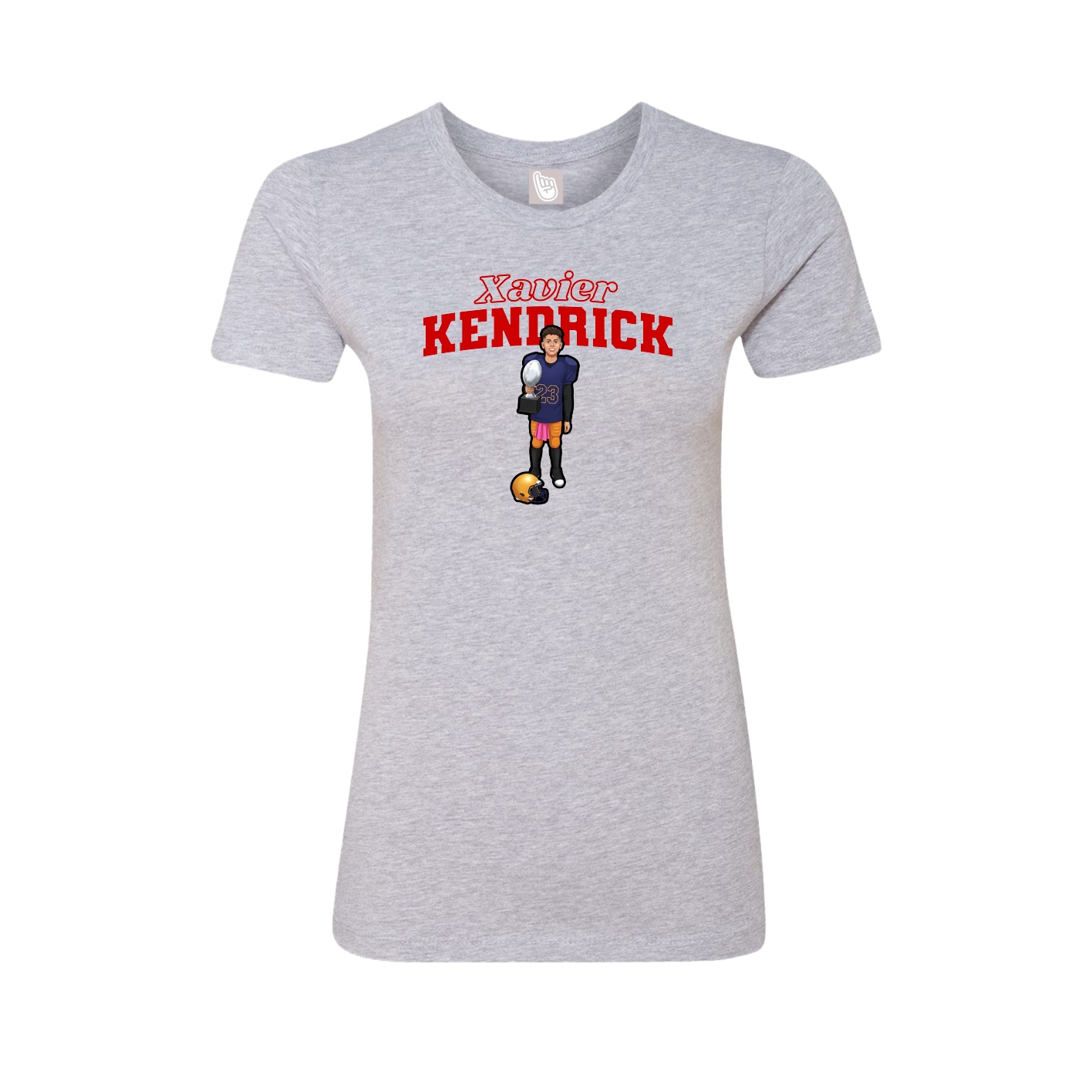 Fitted Women's Tee — Name Arch in Grey