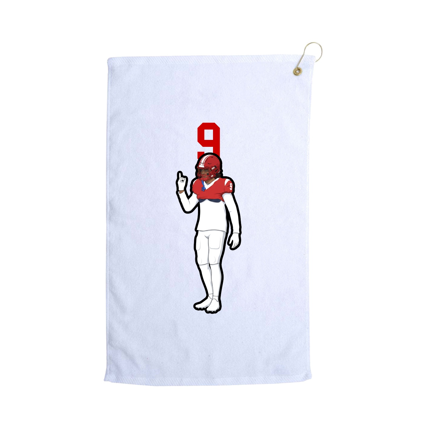 Golf Towel — Number Top in White