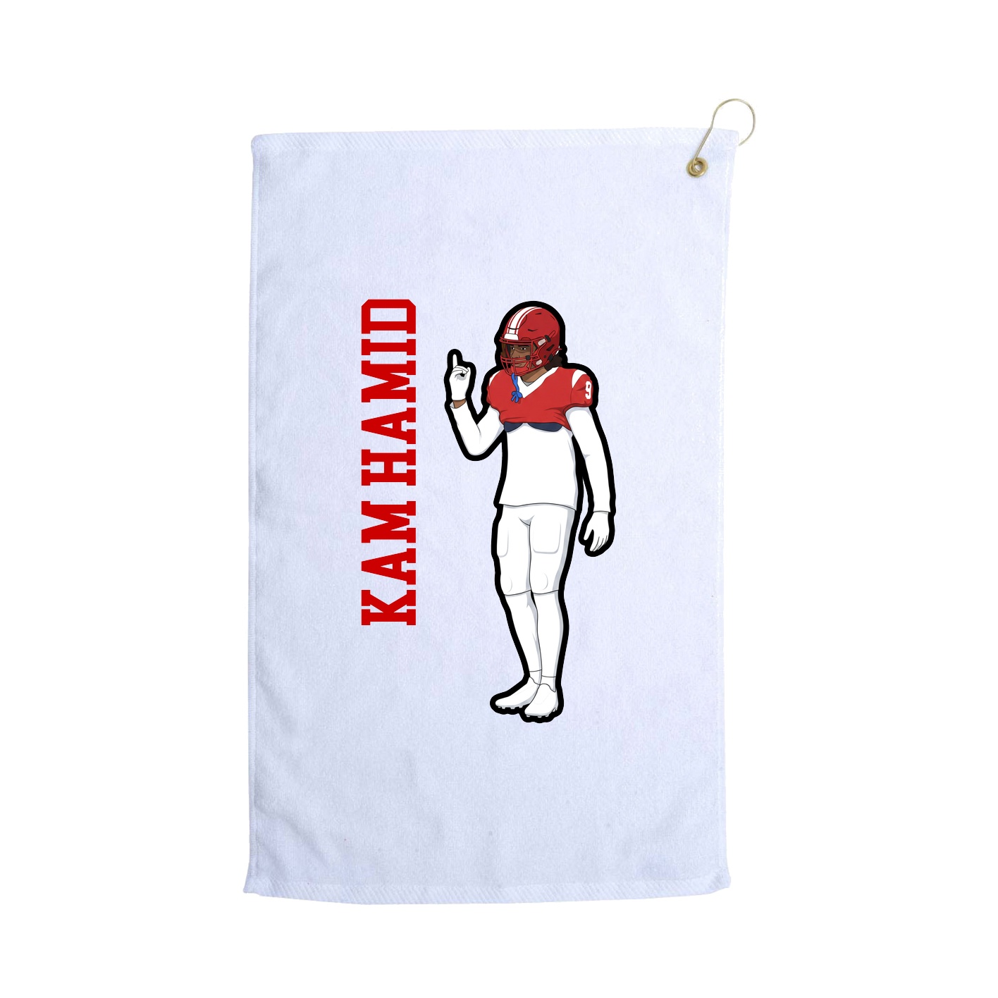 Golf Towel — Name Vertical in White