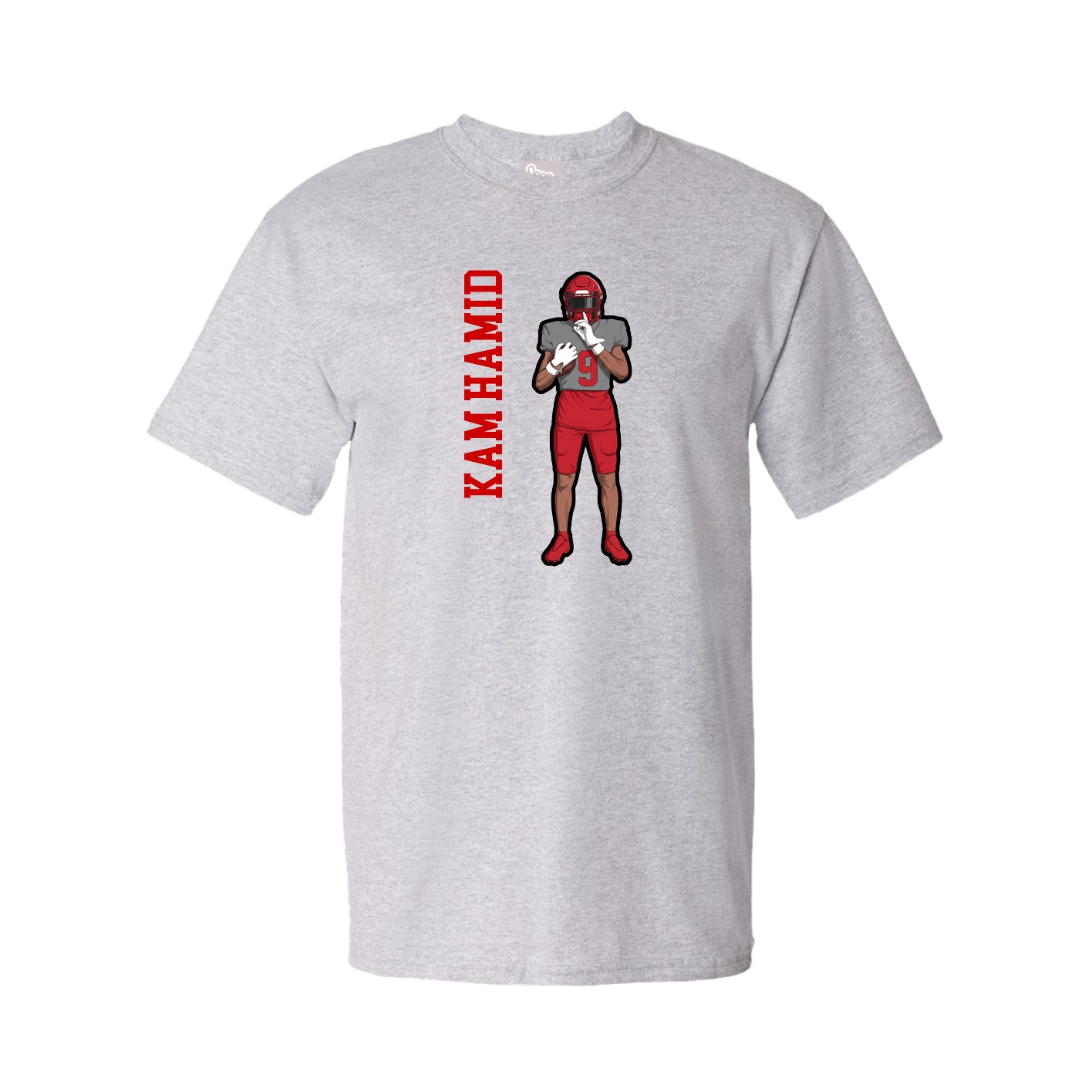 Youth Tee — Name Vertical in Grey