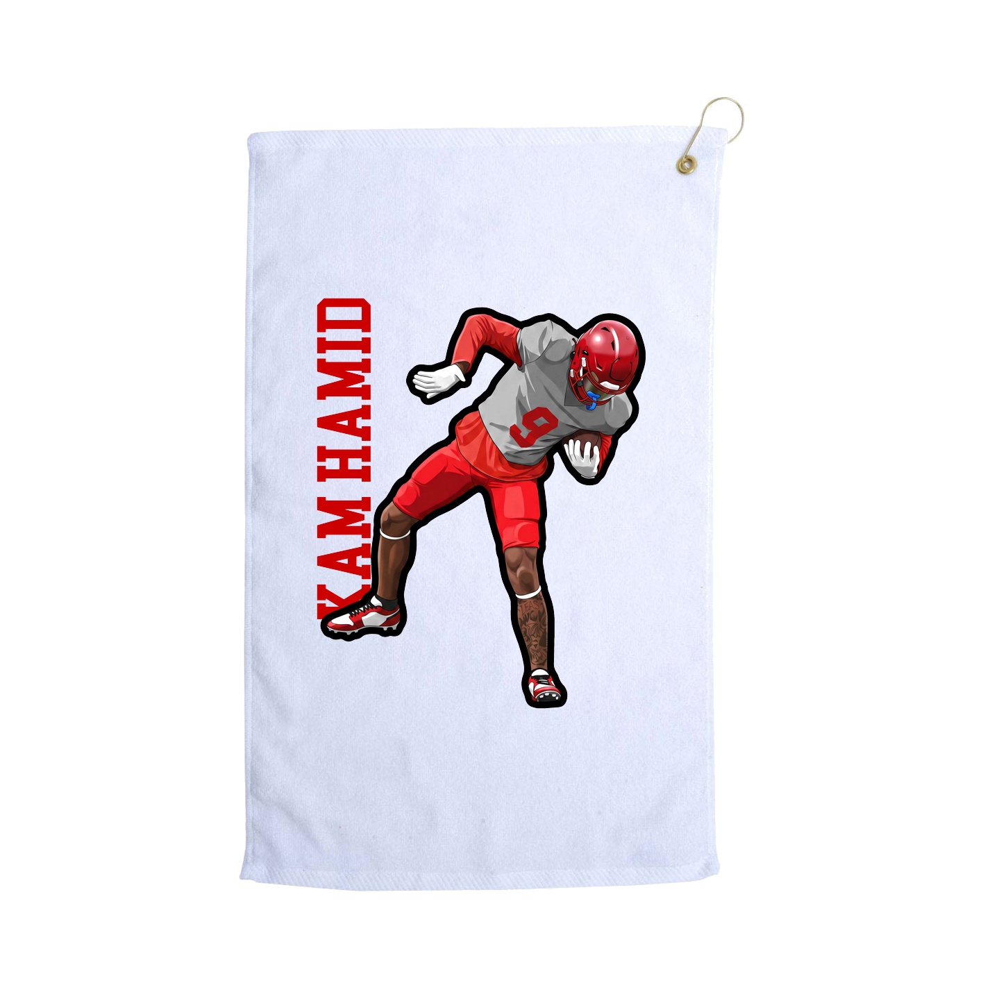 Golf Towel — Name Vertical in White