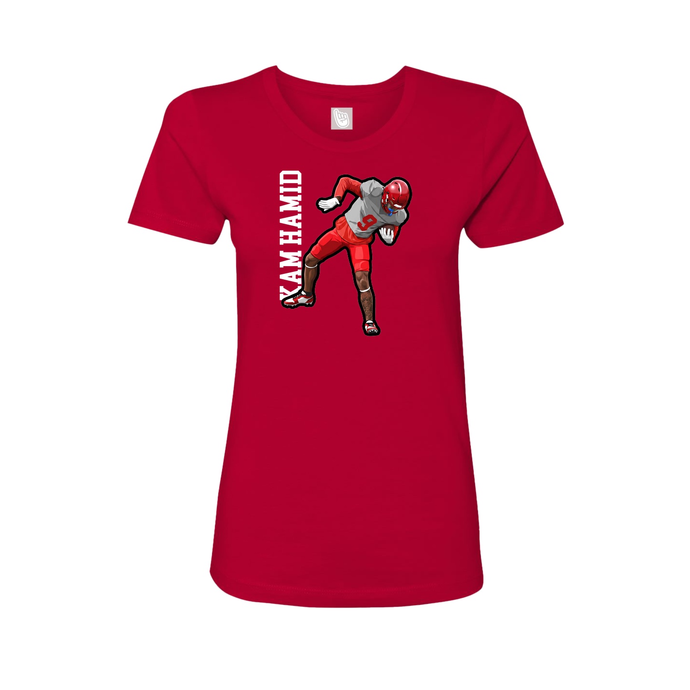 Womens Tee — Name Vertical in Red