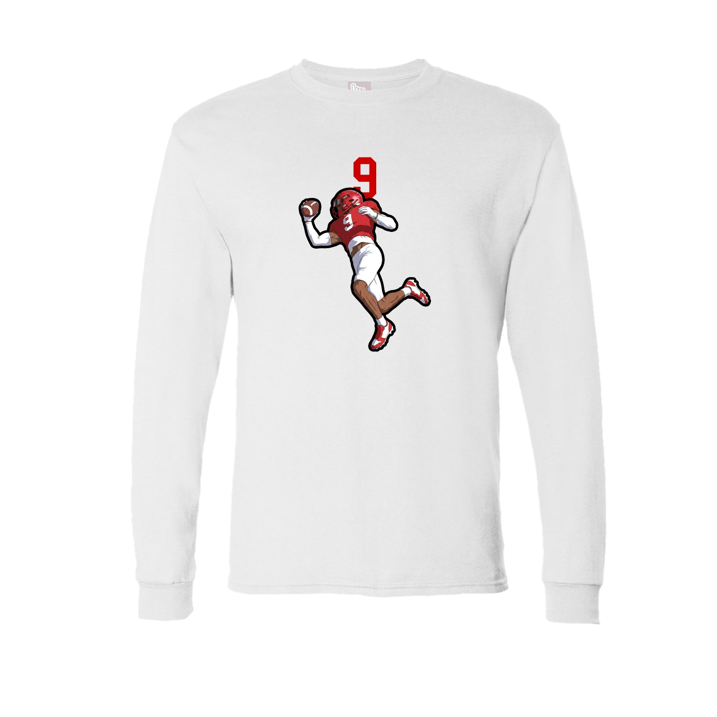 Long Sleeve Tee — Number Top in White