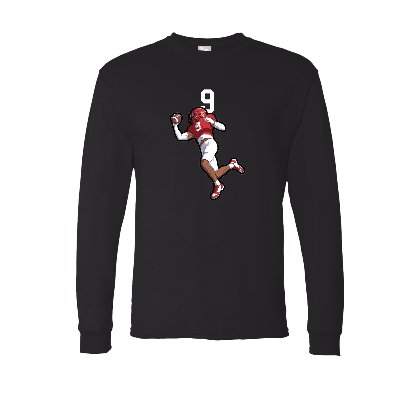 Long Sleeve Tee — Number Top in Black