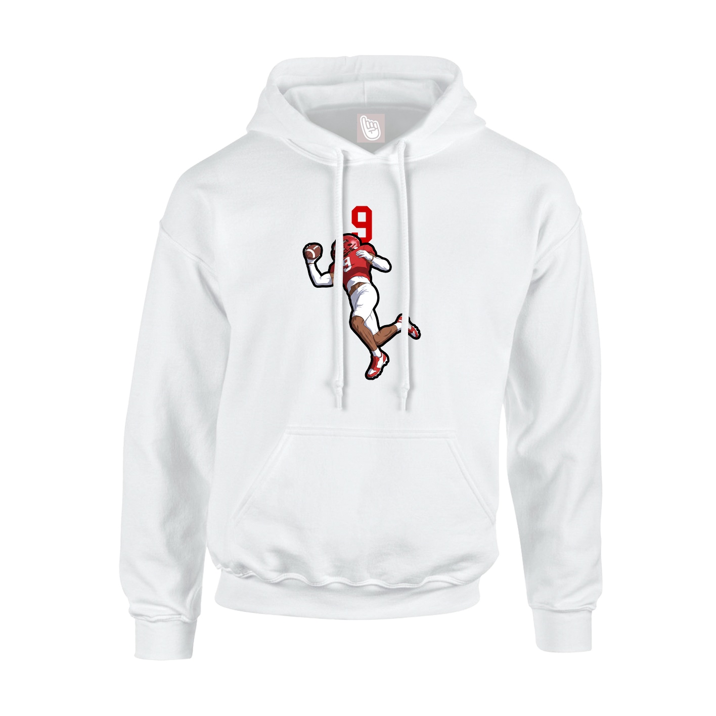 Youth Hoodie — Number Top in White